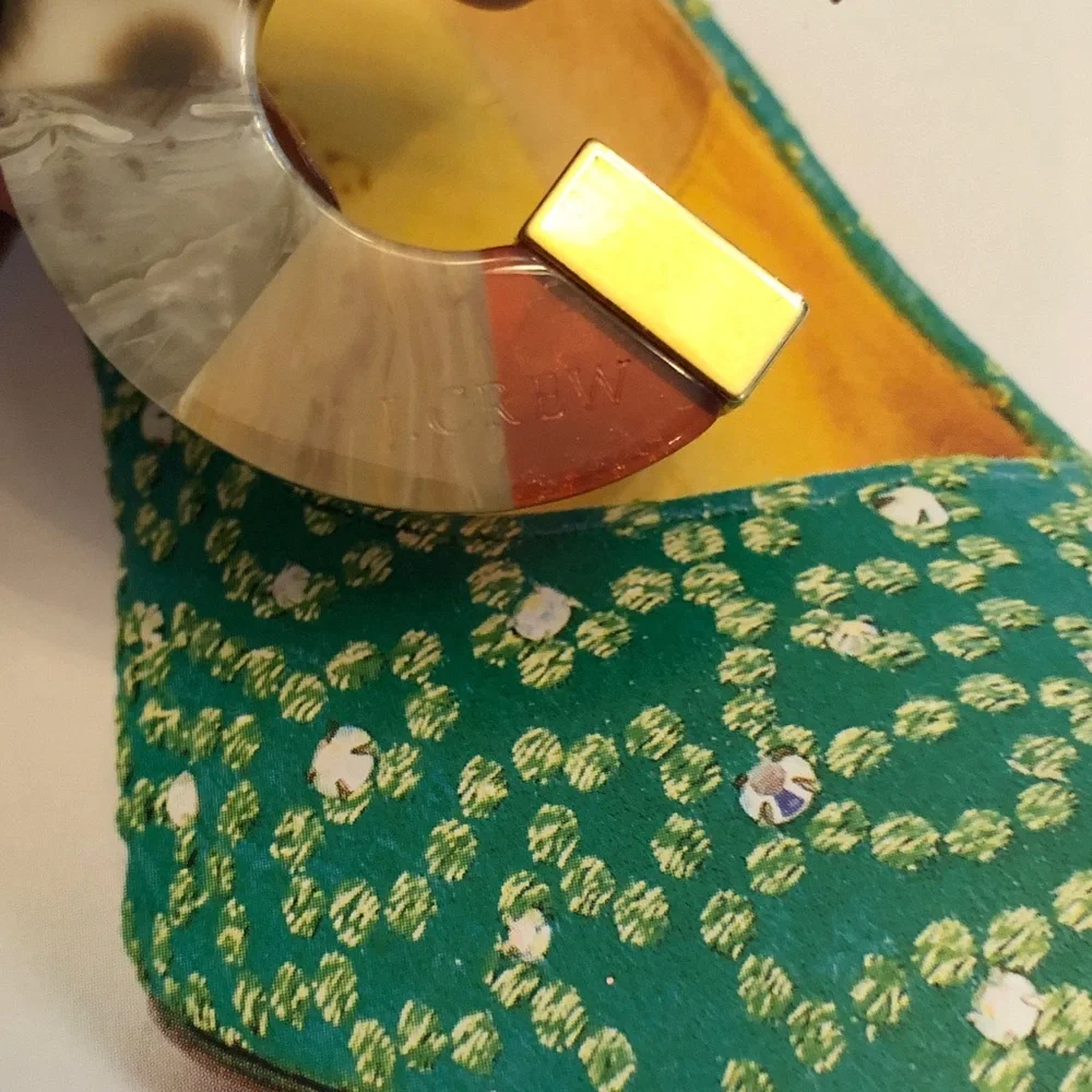 J. Crew Multicolor Resin Hoop Earrings with Gold Studs - Picture 3 of 6